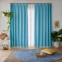 スミノエ デザインライフ セミオーダー カーテン ジェシカ 2100×1850mm ブルー 1セット(2枚入)（直送品）