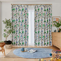 スミノエ デザインライフ セミオーダー カーテン ユキヤマ 1300×1700mm グリーン 1セット(2枚入)（直送品）