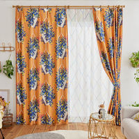 スミノエ デザインライフ セミオーダー カーテン ハンキング 1300×2150mm オレンジ 1セット(2枚入)（直送品）