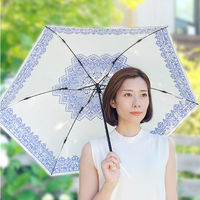 東京丸惣 晴雨兼用傘プレミアムホワイトPEARL レース柄 直径86cm ブラック 1本（直送品）
