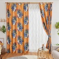 スミノエ デザインライフ セミオーダー カーテン ハンキング 2300×1900mm オレンジ 1セット(2枚入)（直送品）