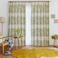 スミノエ デザインライフ セミオーダー カーテン ミチクサ 2200×1850mm ベージュ 1セット(2枚入)（直送品）