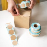 【ラッピングシール】 ヘッズ 無地クラフトロールシール/円-5 MKR-5RS 1パック（500枚入）