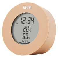 タニタ 温湿度計 時計 温度 湿度 デジタル 卓上 マグネット ライトブラウン TT-585-BR 1セット(3個)