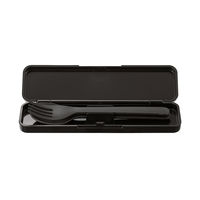 無印良品 フォーク＆スプーンセット 黒 約幅18×奥行5×高さ2cm 2セット 良品計画