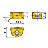 三菱マテリアル カッター用インサート 回転工具カッター用 XNMU XNMU160740R-MS:MP9130 1セット(10個)（直送品）