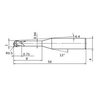 三菱マテリアル ソリッドエンドミル VQ2XLB VQ2XLBR0050N080 1個（直送品）