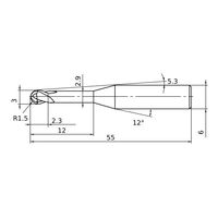 三菱マテリアル ソリッドエンドミル VQ2XLB VQ2XLBR0150N120 1個（直送品）