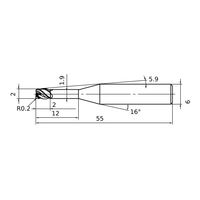 三菱マテリアル ソリッドエンドミル VQHVRB VQHVRBD0200R02N120 1個（直送品）