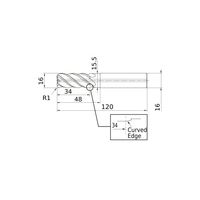三菱マテリアル ソリッドエンドミル VQT5MVRB VQT5MVRB160R100N48C 1個（直送品）