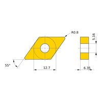 三菱マテリアル ネガ G級 55°ひし形インサート 仕上げ切削用 NP-DNGA150608TH4:BC8130 1個（直送品）