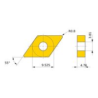 三菱マテリアル ネガ M級 55°ひし形インサート 中切削用 DNMG110408:MH515 1セット(10個)（直送品）