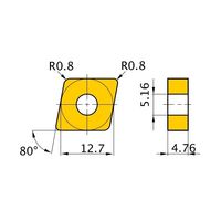 三菱マテリアル ネガ M級 80°ひし形インサート 軽切削用 CNMG120408-SY:NX2525 1セット(10個)（直送品）