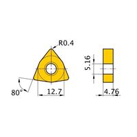三菱マテリアル ネガ M級 80°六角形インサート 仕上げ切削用 WNMG080404-FY:NX2525 1セット(10個)（直送品）