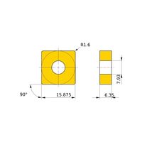 三菱マテリアル ネガ M級 90°正方形インサート 荒切削用 SNMG190612-RS:MP9015 1セット(10個)（直送品）