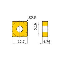 三菱マテリアル ネガ M級 90°正方形インサート 重切削用 SNMM120408-HL:US735 1セット(10個)（直送品）