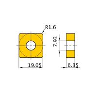 三菱マテリアル ネガ M級 90°正方形インサート 重切削用 SNMM190616-HM:US735 1セット(10個)（直送品）