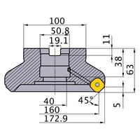 三菱マテリアル フライスカッタ 正面切削用 WSX445 WSX445L16007FA 1個（直送品）