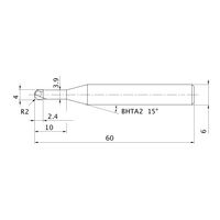 三菱マテリアル ボールエンドミル DC2XLB DC2XLBR0200N100 1個（直送品）