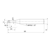三菱マテリアル ボールエンドミル DC2XLB DC2XLBR0250N100 1個（直送品）