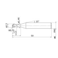 三菱マテリアル ボールエンドミル MP2SDB MP2SDBR0075S06 1個（直送品）