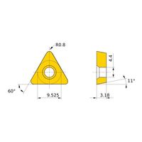 三菱マテリアル ポジ11°G級 60°正三角形インサート 仕上げ切削用 NP-TPGB160308TA3:MB8130 1個（直送品）