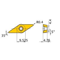 三菱マテリアル ポジ5°M級 35°ひし形インサート 軽切削用 VBMT160404-LP:NX2525 1セット(10個)（直送品）