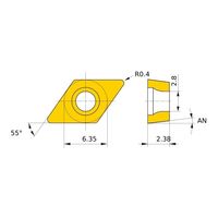 三菱マテリアル ポジ7°G級 55°ひし形インサート 仕上げ切削用 NP-DCGW070204GA2:BC8120 1個（直送品）