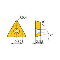 三菱マテリアル ポジ7°G級 60°正三角形インサート 鋳鉄切削用 TCGW110204:TF15 1セット(10個)（直送品）