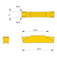 三菱マテリアル 溝入れ用インサート GY2M GY2M0200D020N-GM:MP9015 1セット(10個)（直送品）