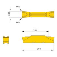 三菱マテリアル 溝入れ用インサート GY2M GY2M0239E020N-GM:MP9015 1セット(10個)（直送品）