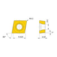 三菱マテリアル ポジ7°G級 80°ひし形インサート 仕上げ切削用 NP-CCGW09T302FS2:MB4120 1個（直送品）