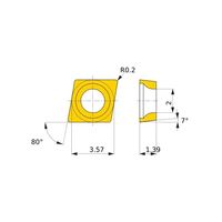 三菱マテリアル ポジ7°G級 80°ひし形インサート 仕上げ切削用 NP-CCGW03S102FS:MB8110 1個（直送品）