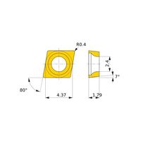 三菱マテリアル ポジ7°G級 80°ひし形インサート 仕上げ切削用 NP-CCGW04T004FS:MB8110 1個（直送品）