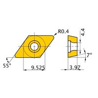三菱マテリアル ポジ7°M級 55°ひし形インサート 軽切削用 DCMT11T304-LP:NX2525 1セット(10個)（直送品）