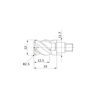 三菱マテリアル ラジアスエンドミル iMX_C4HV IMX12C4HV120R25012:EP7020 1個（直送品）