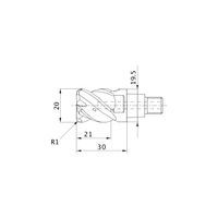 三菱マテリアル ラジアスエンドミル iMX_C4HV_S IMX20C4HV200R60020S:EP7020 1個（直送品）