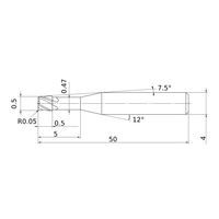 三菱マテリアル ラジアスエンドミル MPXLRB MPXLRBD0050R005N050 1個（直送品）