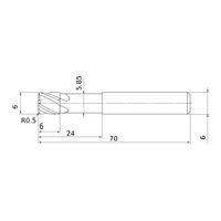 三菱マテリアル ラジアスエンドミル MPXLRB MPXLRBD0600R050N240 1個（直送品）