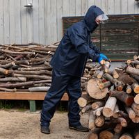 アクセス レインスーツ ベーシック 上下セット ネイビー LLサイズ ARG-100 1セット（直送品）