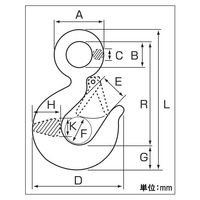 エスコ 5.0ton アイフック(ラッチ付) EA987FB-50 1個（直送品）