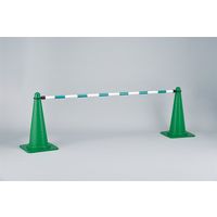 日本緑十字社 トラ柄コーンバー 白/緑 コーンバーD(大) 34mmΦ×2m 反射タイプ ABS樹脂製 122104 1本（直送品）