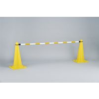 日本緑十字社 トラ柄コーンバー 白/黄 コーンバーE(大) 34mmΦ×2m 反射タイプ ABS樹脂製 122105 1本（直送品）