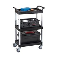 日本緑十字社 ツールカート KTー168 黒 605×320×890mm トレイ3段 146153 1台（直送品）