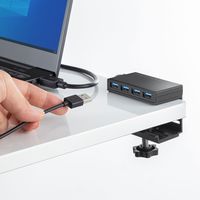 USBハブ　USB3.2Gen1　USB3.2Gen1×4　USBポート　USB-3H434BK　サンワサプライ　1個（直送品）