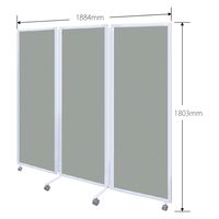 トーカイスクリーン 折りたたみ3連スクリーン 幅1884×奥行476×高さ1803mm 抗菌 グレー SAN-1818 グレー 1台（取寄品）