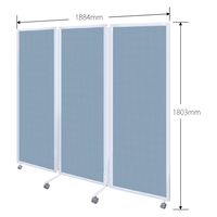 トーカイスクリーン 折りたたみ3連スクリーン 幅1884×奥行476×高さ1803mm 抗菌 ブルー SAN-1818 ブルー 1台（取寄品）