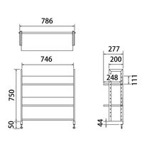 【車上渡し】アール・エフ・ヤマカワ ワークデスク2 机上棚ハイシェルフ 幅786×奥行280×高さ800mm ナチュラル 1台（直送品）