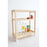 ICHIBA スープスリムワゴン 3段 幅590×奥行275×高さ720mm ナチュラル W-3347NA 1台（直送品）