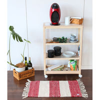 ICHIBA スープスリムワゴン 4段 幅590×奥行275×高さ850mm ナチュラル W-3348NA 1台（直送品）